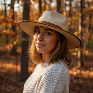 Brixton wide brim straw hat size Small NWT